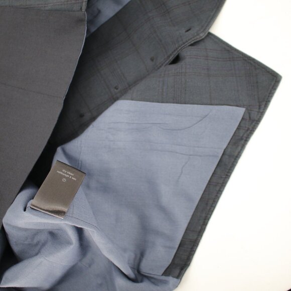 John Varvatos Vest Men 38 Linen Cotton Plaid Sleeveless Collared Waistcoat gilet - Picture 11 of 14